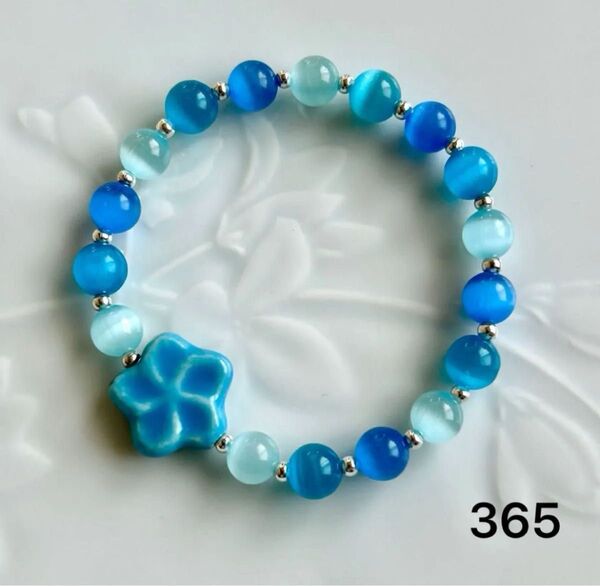 No.365 天然石ブレスレット パワーストーン ハンドメイド キャッツアイ