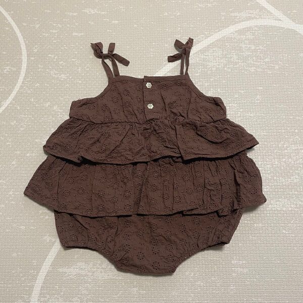 アプレレクール ベビー服 ロンパース 80 女の子 ブラウン