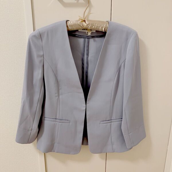 NATURAL BEAUTY BASIC ノーカラージャケット ライトブルー XS