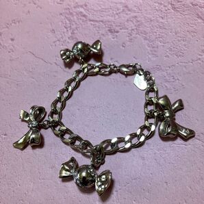 【ほぼ新品】JILL STUART ブレスレット リボンチャーム シルバー