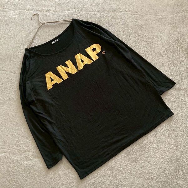 ANAP アナップ(F) Tシャツ カットソー 長袖Tシャツ プリント ロゴ トップス