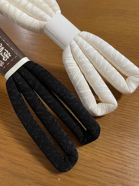ゆ1018 帯締め まるぐけ 2点セット 白と黒 着物 和装小物 練習用 着付け リメイク素材