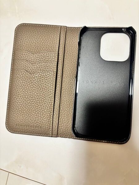 BONAVENTURA iPhone14pro 手帳型ケース グレージュ