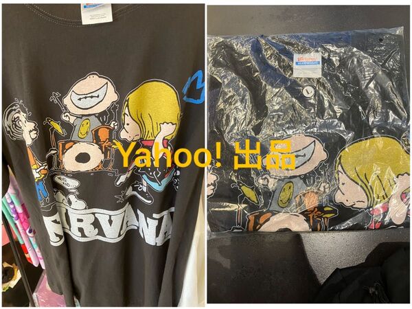 スヌーピー NIRVANA ニルヴァーナ Hanesタグ ロックTシャツ Tシャツ Lサイズ