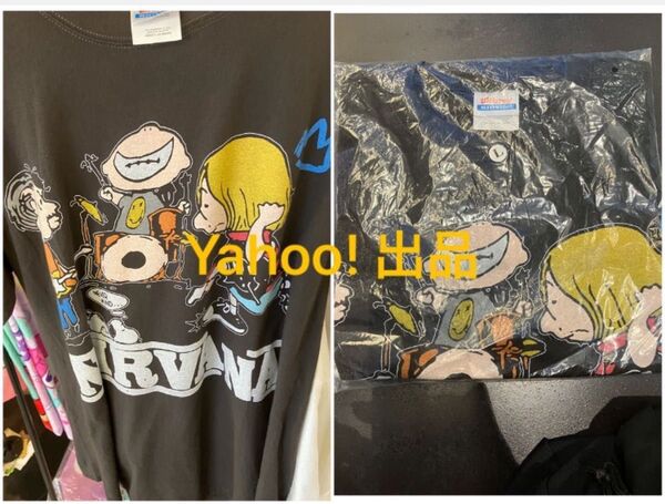 スヌーピー NIRVANA ニルヴァーナ Hanesタグ ロックTシャツ Tシャツ Lサイズ