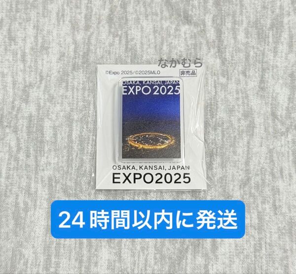新品未開封 大阪・関西万博 EXPO2025 ミャクミャクハウス ピンバッジ 非売品 大屋根リング 夜景