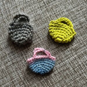 ハンドメイド ミニチュアバッグ 3個セット かぎ針編み リカちゃん人形 ミニチュア用