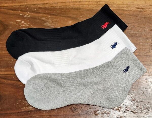ポロ ラルフローレン 新品 メンズ 靴下(ブラック/ホワイト/グレー)