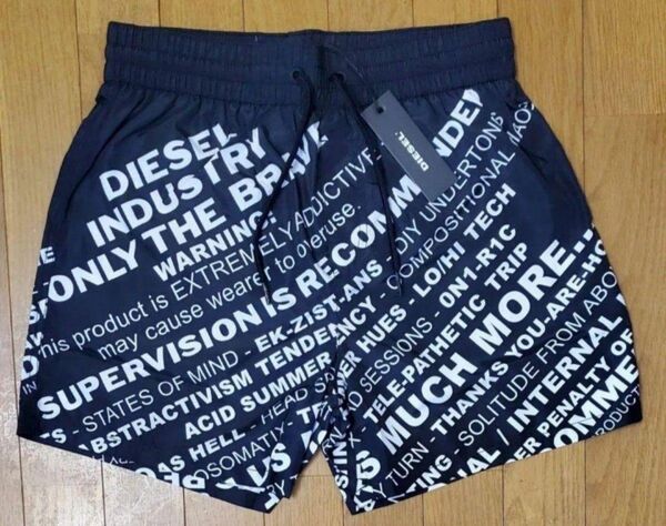 ディーゼル 新品 メンズ スイムウェア(スラントロゴ/ブラックS)