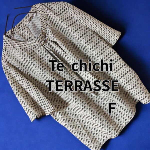 techichi TERRASSE ブラウス 半袖 総柄 ベージュ フリー