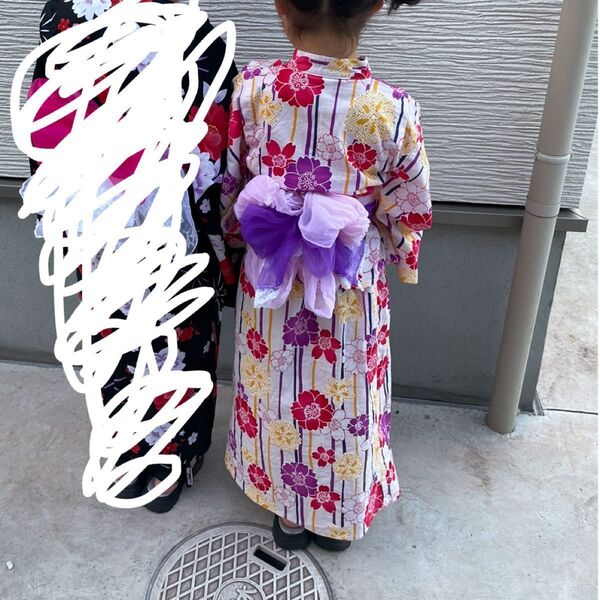 浴衣 セパレート 上下 120 130 花柄 ピンク 紫 女の子 かわいい セット