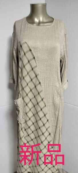 ☆新品☆センソユニコ t.b ドッキングチェック ワンピース 40サイズ