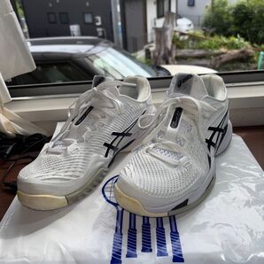 【週末限定お値下げ⇒¥8,990】ASICSコートFF3 テニスシューズ 26.5cmオールコート用ホワイト×ブラックライン