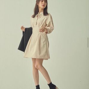 N WITH. ボリュームスリーブミニワンピース ホワイト