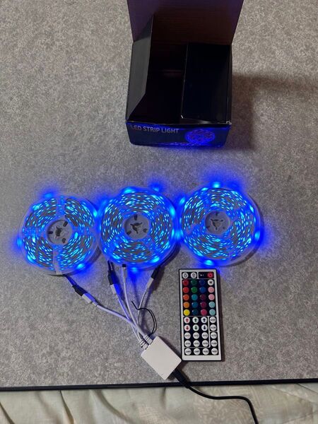 間接照明LEDテープライト 3個セット リモコン付き 60m