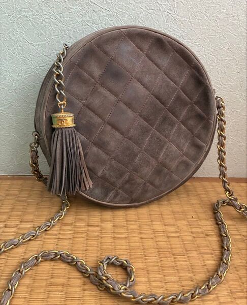 シャネル CHANEL ブラウン フリンジ マトラッセ チェーン ショルダーバッグ