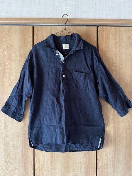 BEAUTY&YOUTH UNITED ARROWS 七分袖 リネンシャツ ネイビー シワ過去 古着 リゾート