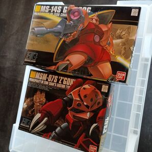 HGUC機動戦士ガンダム MSM-07Sシャア専用ズコック/MS-14Sシャア専用ゲルググ未使用未組立品