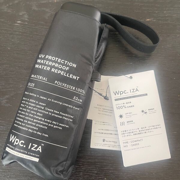Wpc. IZA 折りたたみ傘 日傘 雨傘 UVカット 遮光 コンパクト 晴雨兼用 ブラック