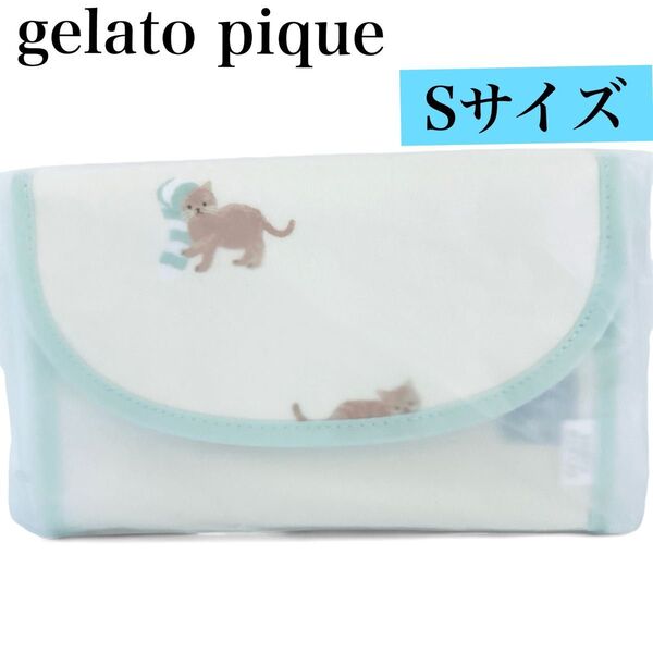 新品*ジェラートピケ*プレイフル キャット 母子手帳ケース ジャバラ S ブルー