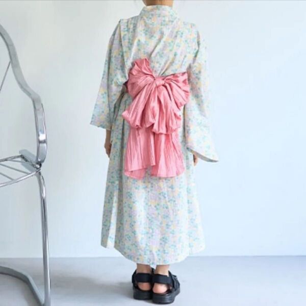 新品 リセマイン 130cm 浴衣 女の子 プティマイン ワンピース ワンピースタイプ 帯つき 帯