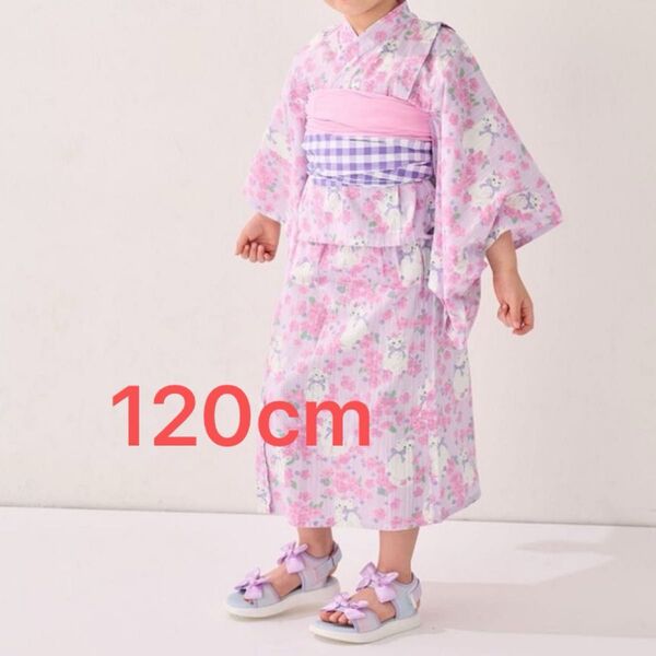 新品 エニィファム 120cm 浴衣 キッズ 女の子 猫 ワンピースタイプ セパレート
