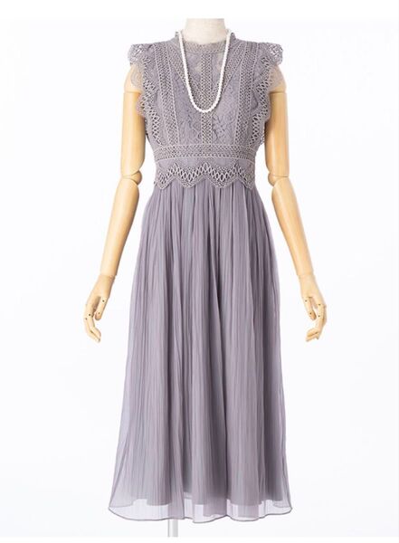 ROSE BUDレースプリーツワンピース ドレス フォーマル 結婚式 二次会 パーティ-ドレス 定価19800円 美品