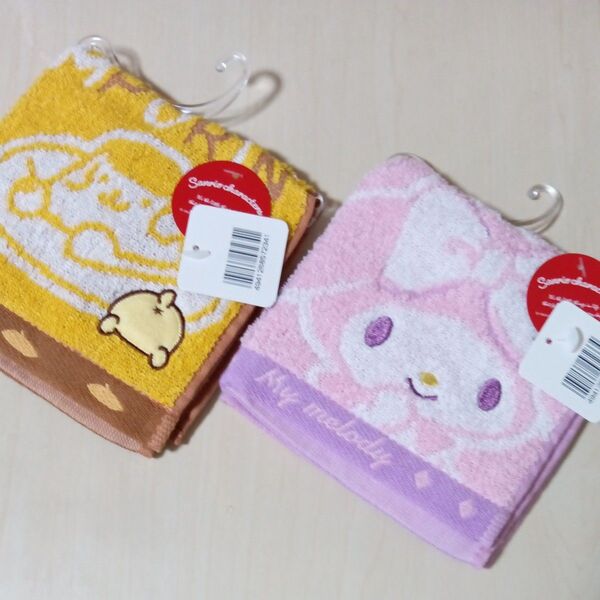 マイメロ&クロミ ポムポムプリン タオルハンカチ2枚セット