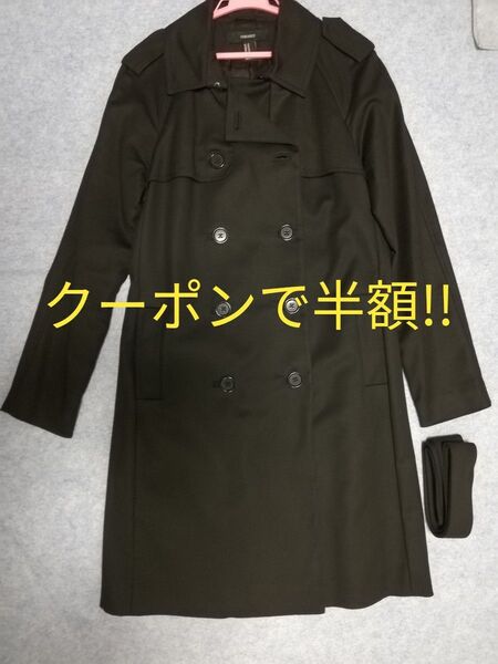 トレンチコート ロングコート ブラック FOREVER21