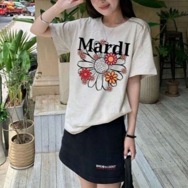 Mardi Tシャツ 花柄 ロゴT カットソー
