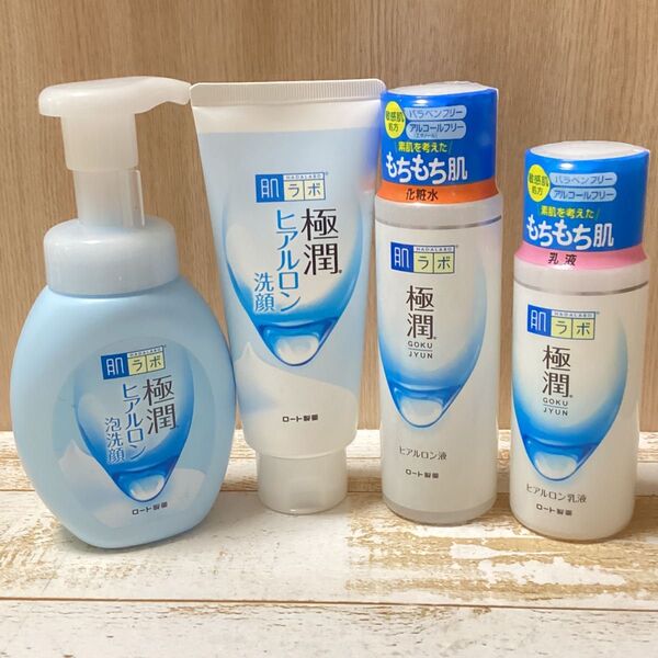 肌ラボ 極潤 ヒアルロン酸 泡洗顔 洗顔フォーム 化粧水 乳液 ボトル 4点セット ロート製薬