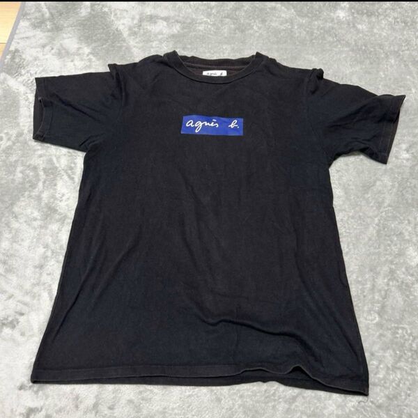 agnes b. adam et rope Tシャツ ブラック ブルー xl アニエスベー アダムエロペ