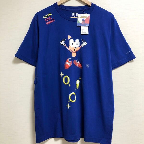 新品・タグ付き ユニクロ ソニック ザ ヘッジホッグ Tシャツ 青 XL LL