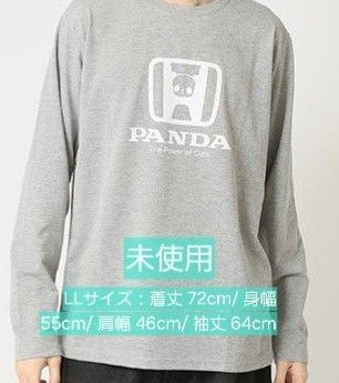 HONDAパロディPANDA 長袖カットソー LLサイズ グレー 未使用
