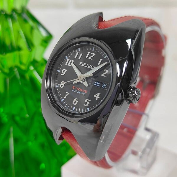 【限定版】SEIKO S-WAVE 自動巻 黒文字盤 デイデイト 希少 機械式 セイコー