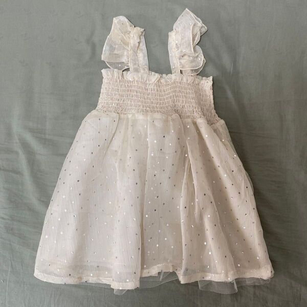 キッズ用 ノースリーブワンピース 100cm 110cm 子供 ドット柄