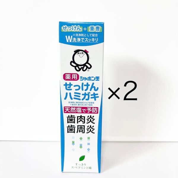 シャボン玉 薬用 せっけんハミガキ 歯みがき粉 80g ×2