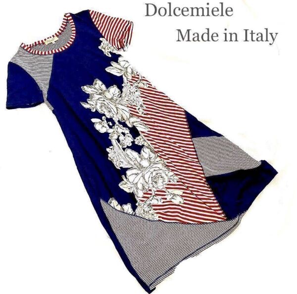 ジオン商事【ドルチェミエーレ/Dolcemiele】イタリア製/カットソー素材/マキシ丈ワンピース/マキシワンピース/インポート