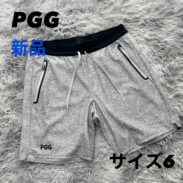 新品 PGG パーリーゲイツ ハーフパンツ ショートパンツ グレー ウエストゴム サイズ6