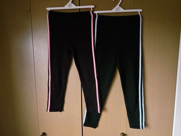 サイドラインのレギンス2枚セット 135/140センチ