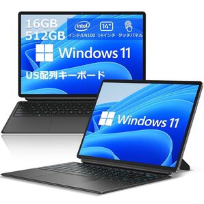 Windows 11 タブレット 14インチ インテルN100 16GB 512GB US配列キーボード