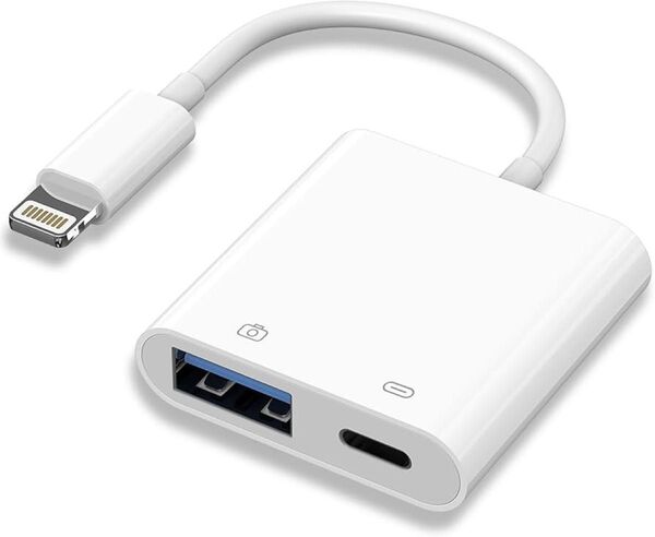 iphone usb 変換アダプタ 2in1 カメラアダプタ usb ライトニング 変換 高速伝送 双方向