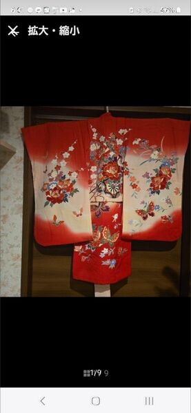 お宮参り子供用着物 正絹 未使用の長襦袢付き