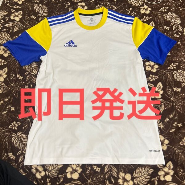 adidas AEROREADY トレーニングウェア Tシャツ ホワイト ブルー イエロー