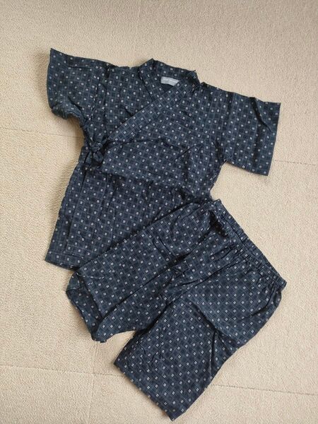 キッズ 甚平 浴衣 男の子 120 上下 着物 上下セット