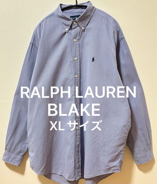 RALPH LAURENラルフローレン ポニー刺繍ロゴギンガムチェックシャツ BLAKEブレイク オーバーサイズ ビッグシルエット