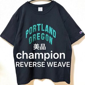 美品 Championチャンピオン REVERSE WEAVEリバースウィーブ ヘビーウェイトTシャツ カレッジワッペンロゴ