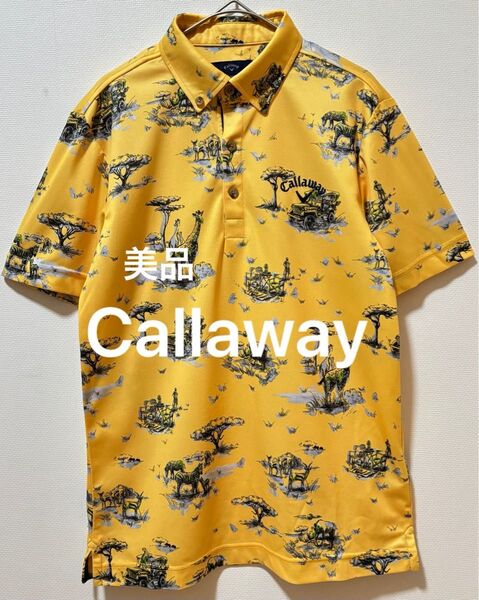 美品 Callaway キャロウェイ ポロシャツ 総柄ポロシャツ