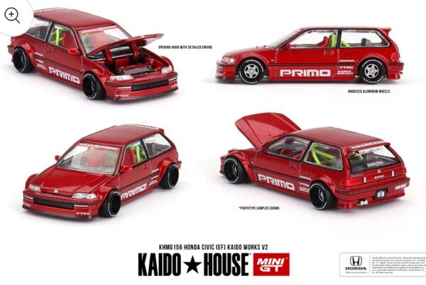 【新品未開封】『MINI GT KHMG156 1/64』★《HondaシビックEF Kaido Works V2(左ハンドル)》