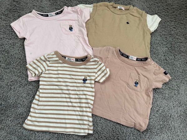 ポロベビー ポロ ベア Tシャツ バースデイ 90cm 90サイズ トップス 保育園着 4枚セット